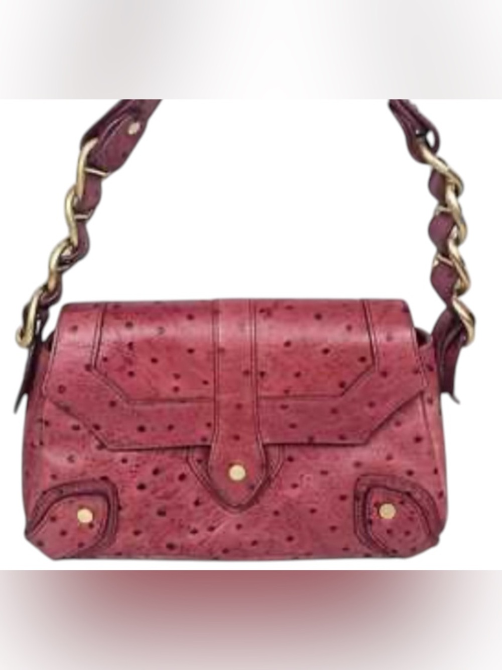 Floral Burgundy ostrich shoulder bag